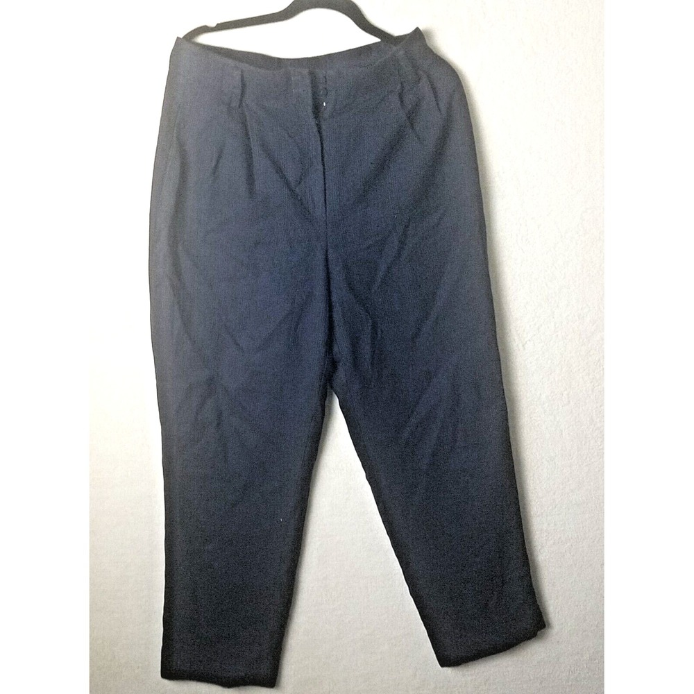 Vtg Liz Claiborne Pants Womens‎ 10-12 Wool Pleated Tapered lined plaid blue
